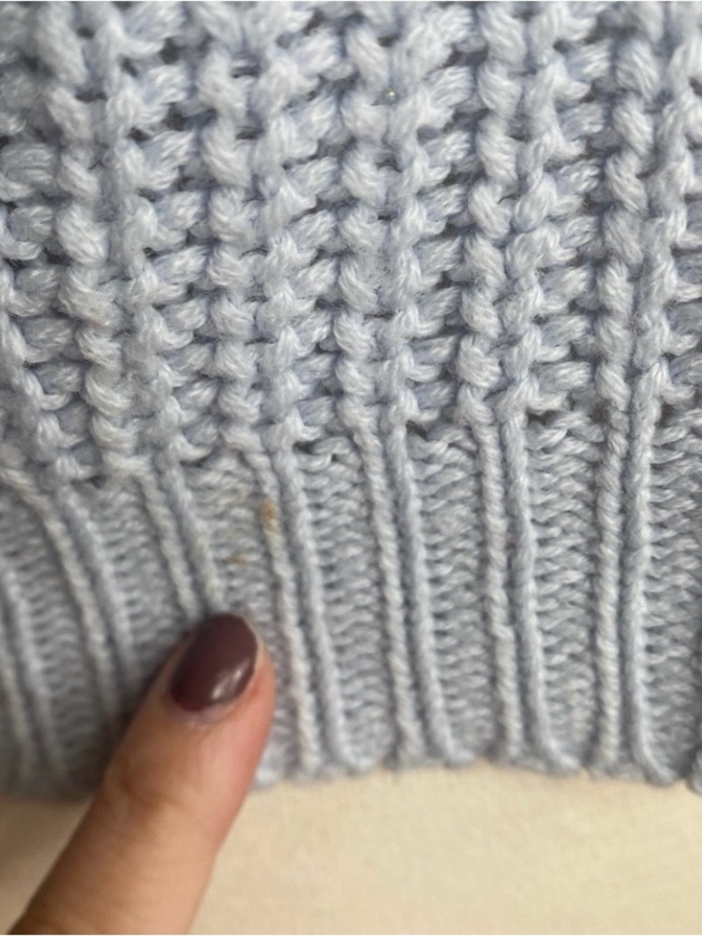 Love Change Italy Women's Baby Blue Chunky Knit Crop Sweater Size Large Casual - Picture 10 of 16